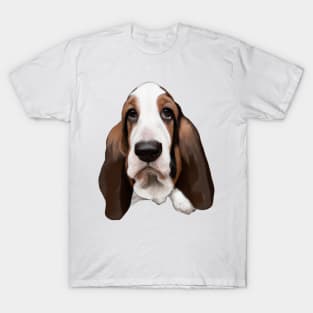 Cute Basset Hound Drawing T-Shirt